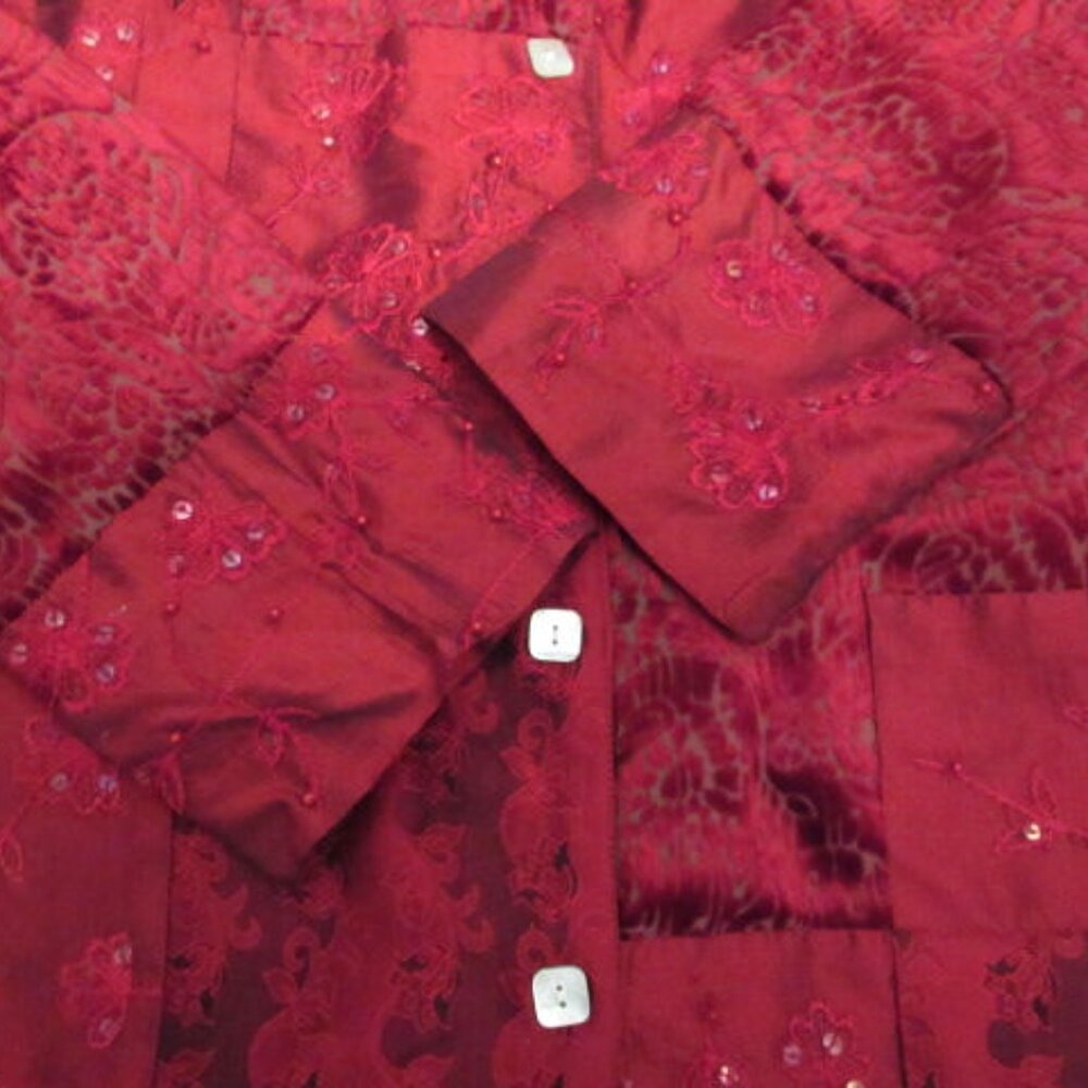 Coldwater Creek Patchwork Damask Button Up Shirt … - image 8